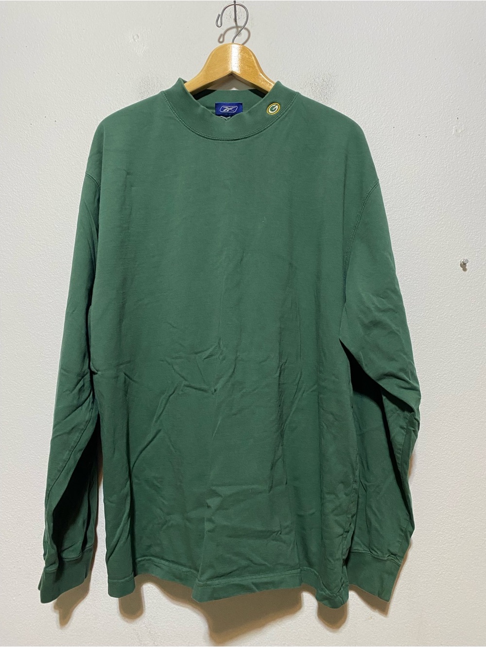 Vtg Reebok 90s Green Bay Packers Mock Neck Embroidered Turtleneck Men's Size XL